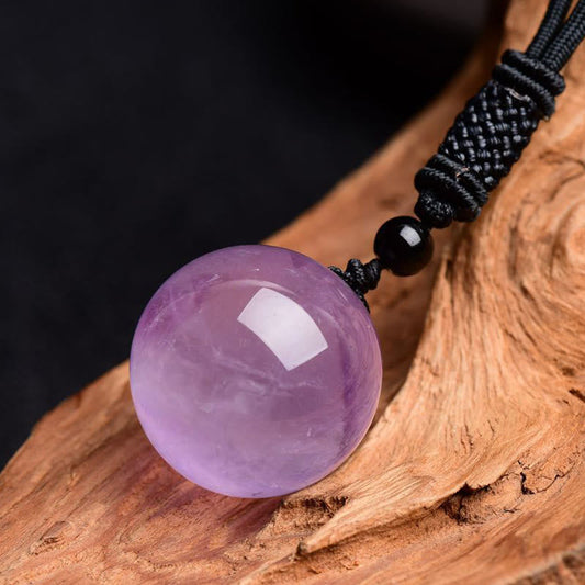 Golden Energy Citrine Various Crystal Ball Amethyst Wealth Solar Plexus Chakra (Third Chakra) Pink Crystal White Crystal Healing Necklace Pendant