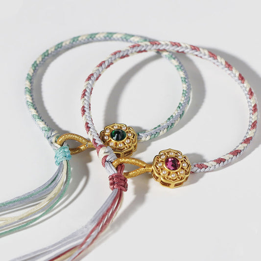 Ancient Tibetan Buddhist Red String Tradition Tibet Handmade Eight Thread Peace Knot Braided Healing Bracelet