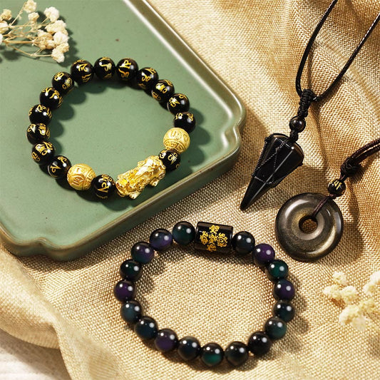 Spirituality Buddha Karma Absorbing Negative Energies Obsidian Bundle