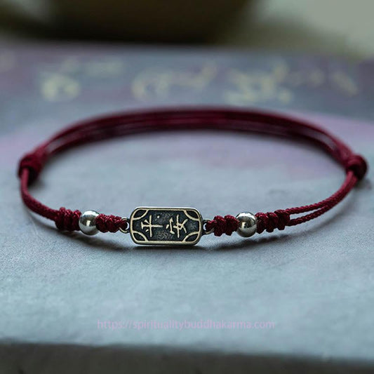 Tibetan Knot Protection Handmade 925 Sterling Silver Peace And Joy Safe Well Protection Braided Bracelet
