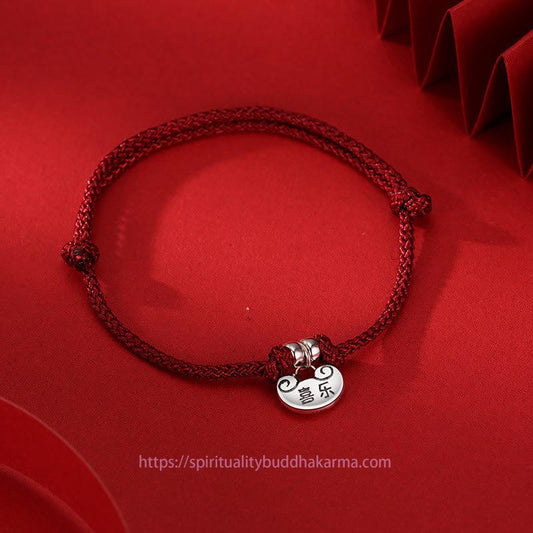 Tibetan Knot Protection Handmade 925 Sterling Silver Peace And Joy Safe Well Wish Lock Strength Braided Rope Bracelet