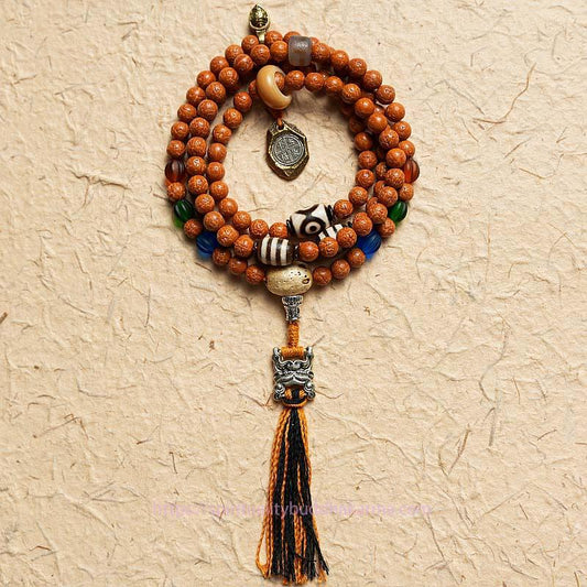 Spirituality Buddha Karma Tibet Bodhi Seed 108 Mala Beads Wisdom Peace Bracelet Necklace