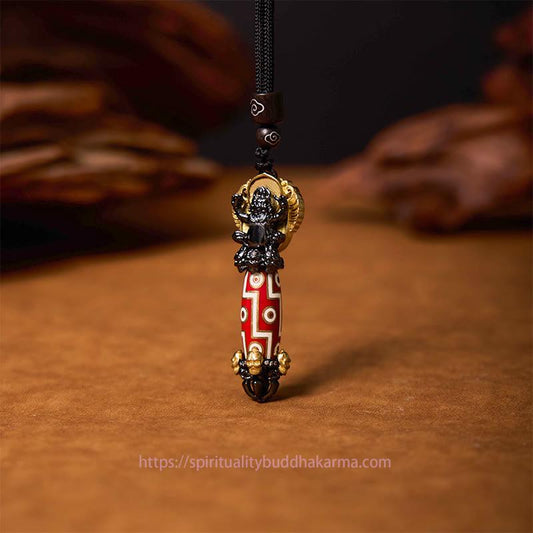 Buddha Energy Necklace Tibet Om Mani Padme Hum Dzi Bead Skull Wisdom Necklace Pendant
