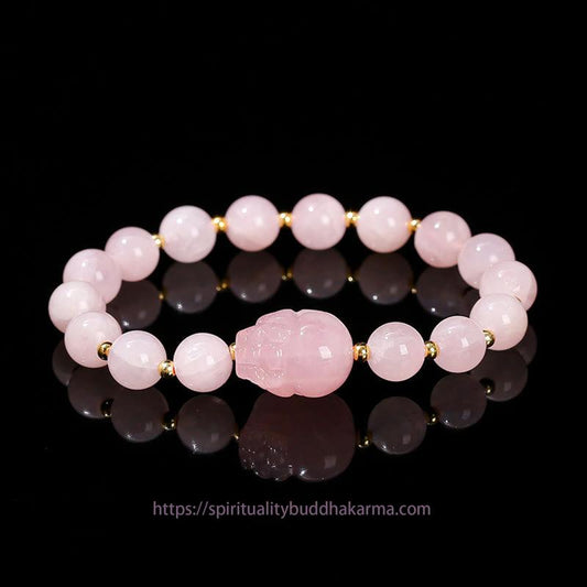 Golden Energy Citrine Various Crystal PIXIU Pink Crystal Warmth Bracelet