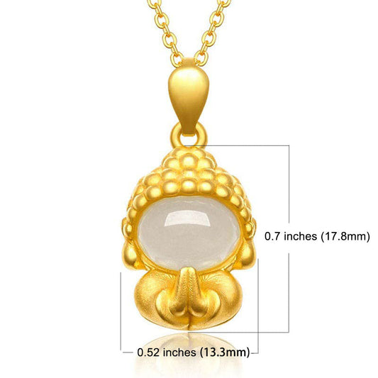 Jade White Jade Buddha Success Pendant Necklace