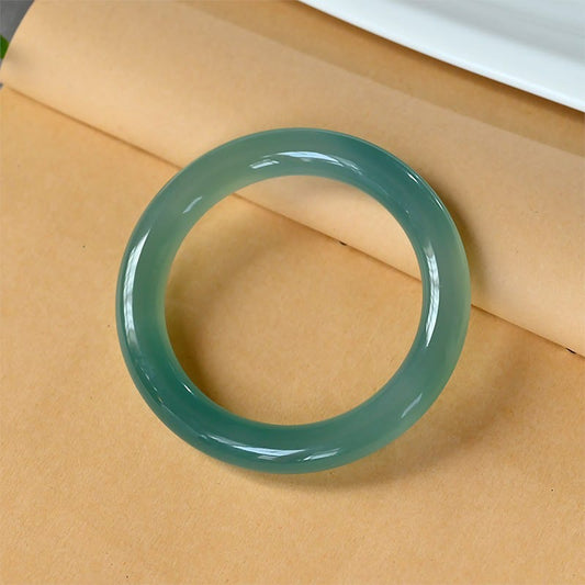 Jade Natural Green Chalcedony Strength Bangle Bracelet