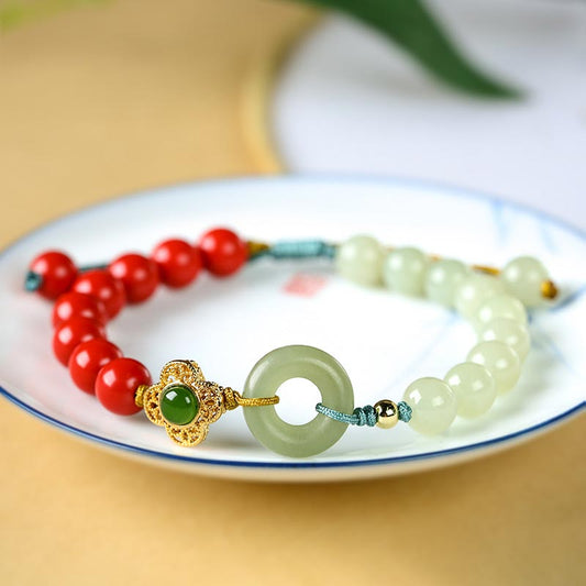 Jade Natural Cinnabar Jade Blessing Bracelet