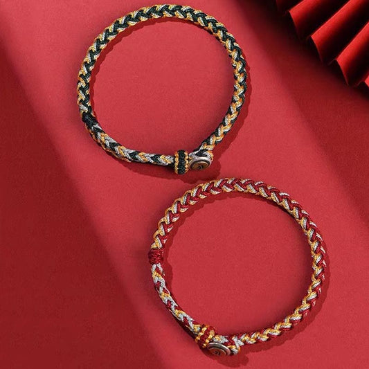 Ancient Tibetan Buddhist Red String Tradition Handmade 925 Sterling Silver Year of the Dragon Chinese Zodiac Natal Buddha Protection Rope Bracelet