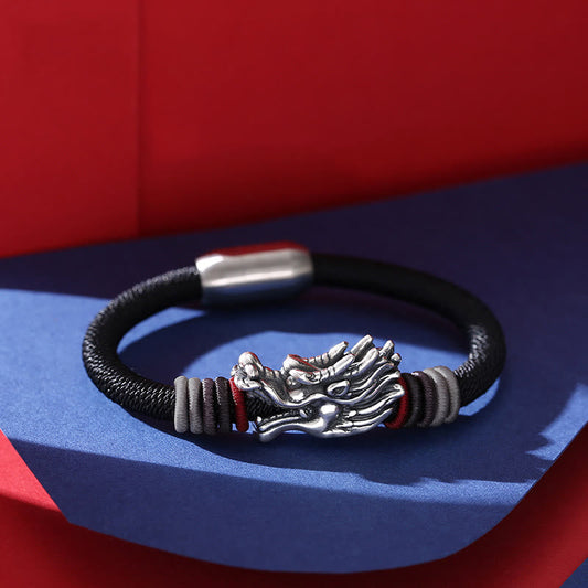Ancient Tibetan Buddhist Red String Tradition 999 Sterling Silver Dragon Luck Handcrafted Braided Child Adult Bracelet (Extra 30% Off | USE CODE: FS30)