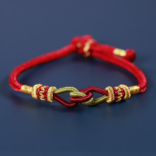 Ancient Tibetan Buddhist Red String Tradition Handmade Knotting Faith Strength Braid String Bracelet