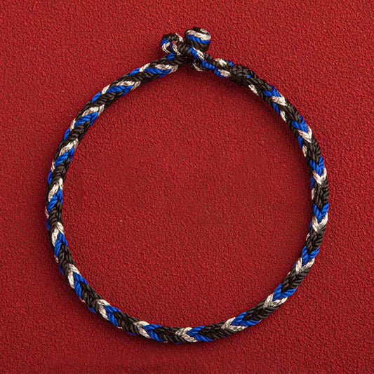 Ancient Tibetan Buddhist Red String Tradition "May prosperity fill your life" Lucky Multicolored Bracelet