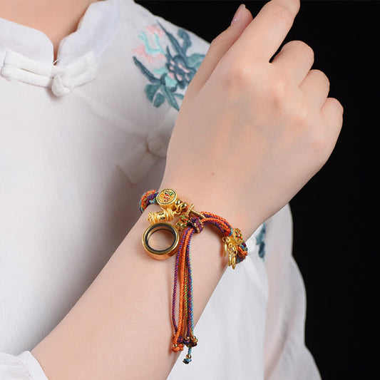 Ancient Tibetan Buddhist Red String Tradition Tibetan Om Mani Padme Hum Dreamcatcher Luck Colorful Reincarnation Knot String Bracelet