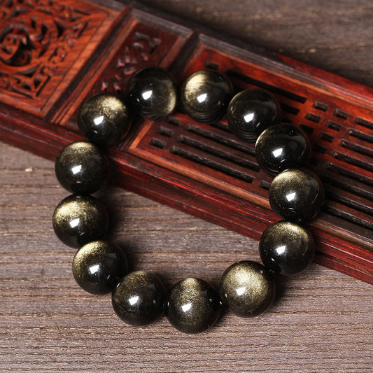 Spirituality Buddha Karma Tibetan Obsidian Purification Bracelet