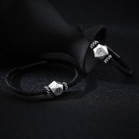 Spirituality Buddha Karma 999 Sterling Silver 12 Constellations of the Zodiac Protection Handmade String Bracelet