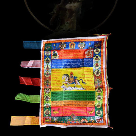 Spirituality Tibetan Colorful Windhorse Protection Outdoor Prayer Flag Decoration