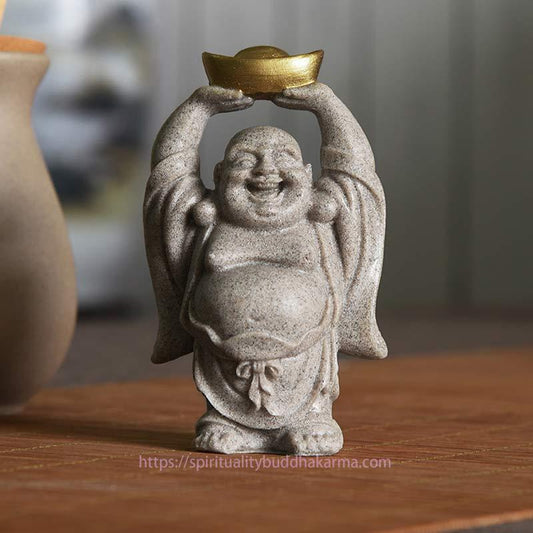 Spirituality Laughing Buddha Resin Statue Blessing Home Decoration