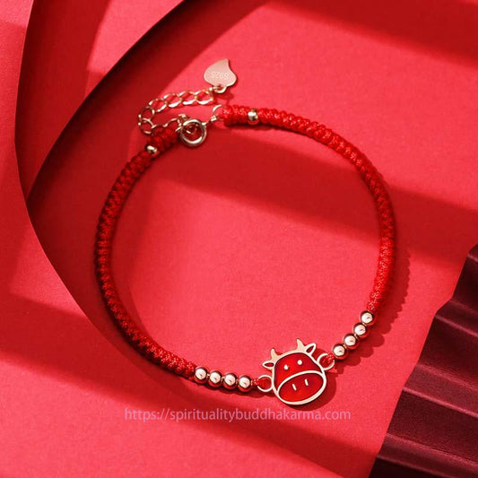 Ancient Tibetan Buddhist Red String Tradition 12 Chinese Zodiac Lucky Red String Bracelet