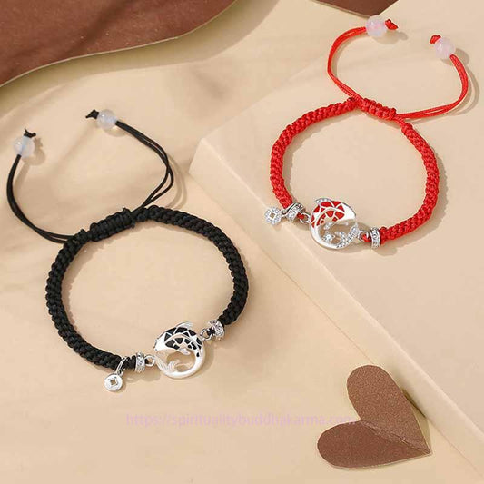Tibetan Knot Protection Handmade 925 Sterling Silver Luck Zircon Koi Fish Copper Coin Wealth Braided Bracelet