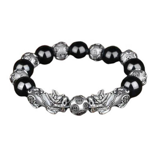 Spirituality Buddha Karma Tibetan FengShui PiXiu Obsidian Bracelet