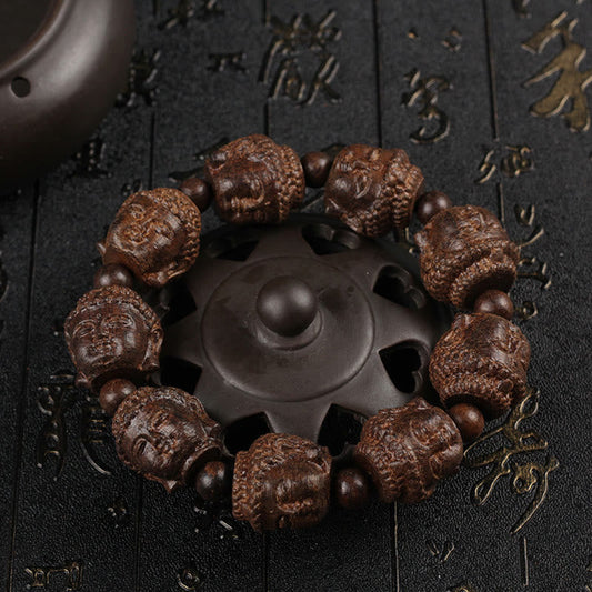 Spirituality Agarwood Buddha Carved Calm Bracelet