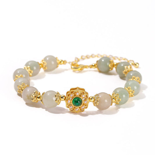 Jade Natural Jade Prosperity Bead Chain Bracelet