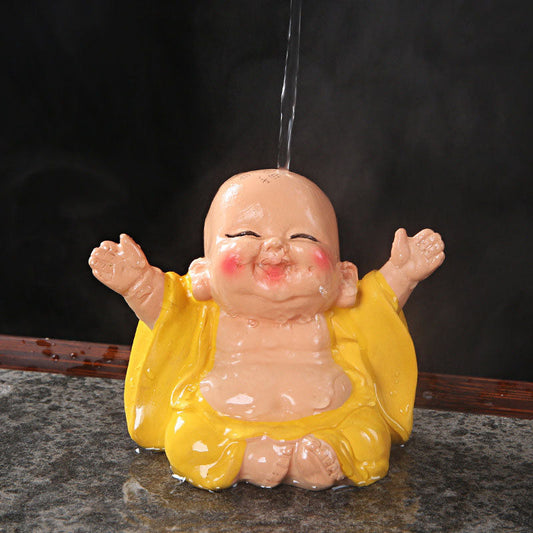 Spirituality Color Changing Laughing Buddha Resin Tea Pet Wealth Home Figurine Decoration