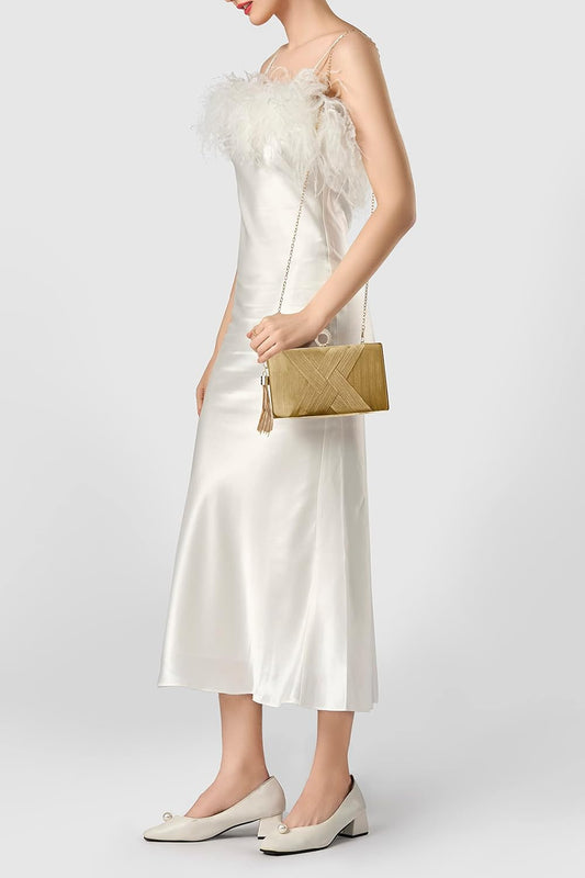 Clutch Purses for Women - Evening Bag Tassel Pendant Clutch for Bride Party Prom Wedding