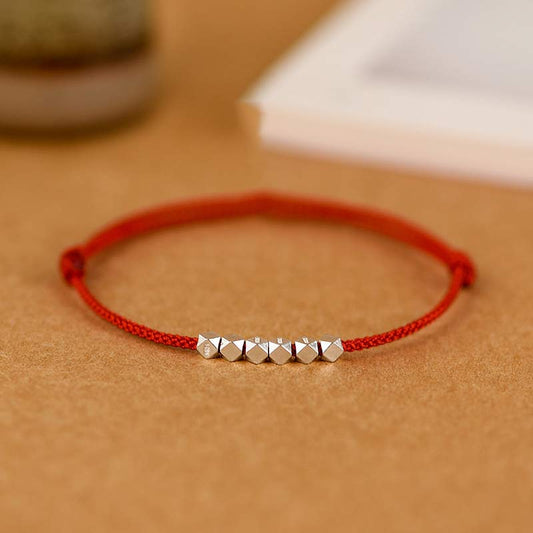 Ancient Tibetan Buddhist Red String Tradition 925 Sterling Silver Red String Braid Bracelet Anklet