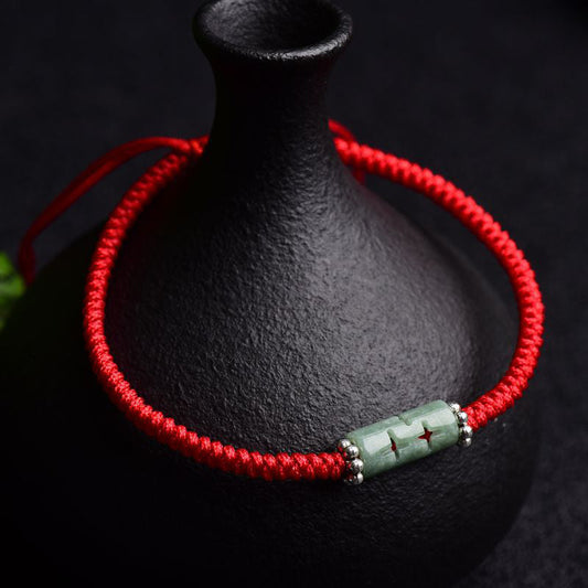 Jade Natural Jade Companion Lucky Red String Bracelet