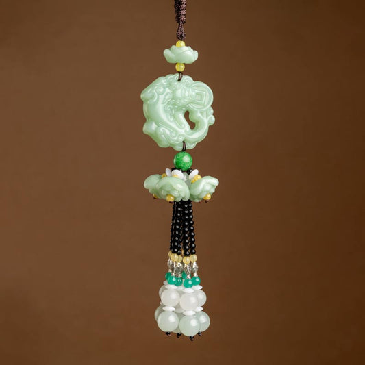 Jade FengShui Jade PiXiu Blessing Car Pendant Decoration