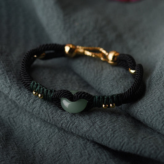Jade Tibetan Jade Lucky Black Rope Couple Bracelet