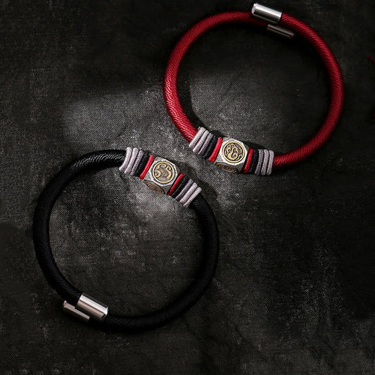 Ancient Tibetan Buddhist Red String Tradition 925 Sterling Silver Perfect Knot King Kong Knot Faith Strength Bracelet