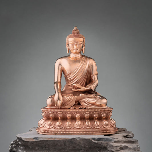 Spirituality Gautama Shakyamuni Buddha Figurine Serenity Copper Statue Home Decoration