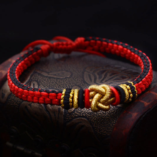 Ancient Tibetan Buddhist Red String Tradition Colorful Rope True Love Knot Luck Handmade Bracelet