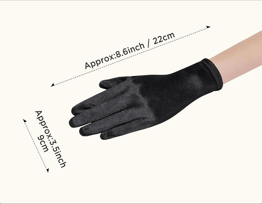 Short Satin Gloves for Women - Silk Opera Wedding Bridal Gloves Tea Party Banquet Costume 1920s Flapper Accessories
