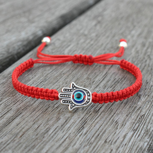 Ancient Tibetan Buddhist Red String Tradition Handmade Hamsa Symbol Protection Luck String Bracelet