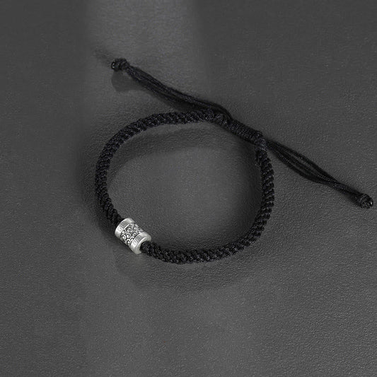 Ancient Tibetan Buddhist Red String Tradition 999 Sterling Silver Red String Lucky Cloud Strength Bracelet