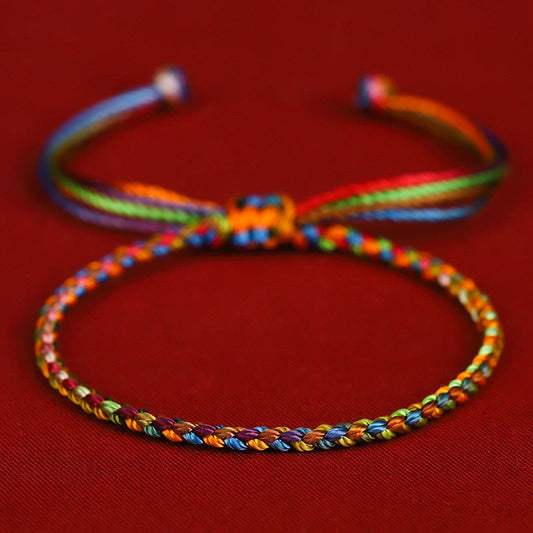 Ancient Tibetan Buddhist Red String Tradition "May all your wishes come true" Lucky Multicolored Bracelet