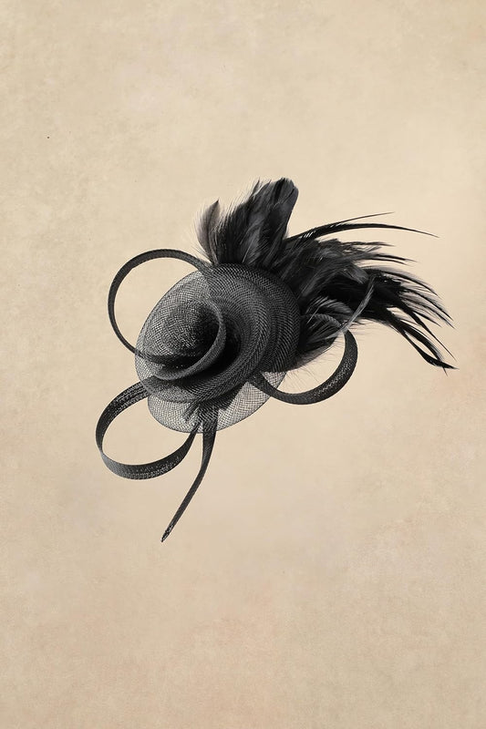 Fascinators Hats for Women - Tea Party Hats Kentucky Elegant Tulle Mesh Feather Bridal Wedding Headband Hair Clip