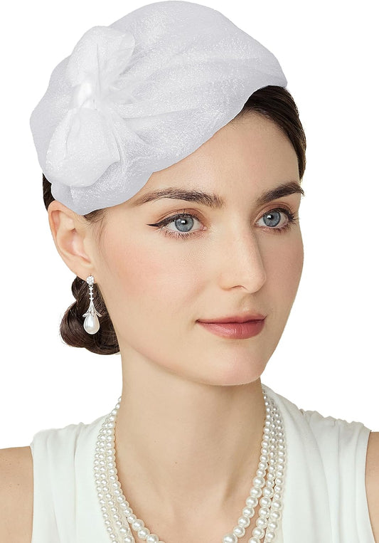 Fascinators Hats for Women - Tea Party Kentucky Fascinator Derby Church Hat Bow Knot 50s Cocktail Headband for Party