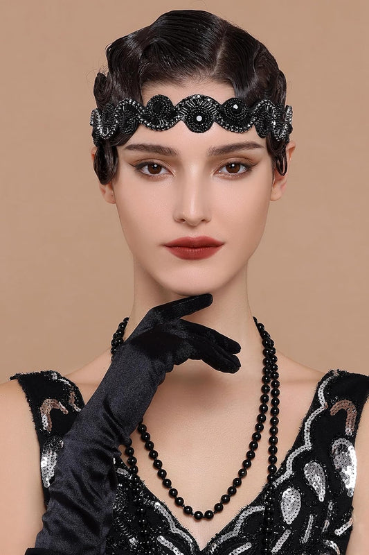 Flapper Headpiece for Women - Roaring 20s Headband 1920s Gatsby Headpiece Vintage Accessories for Women