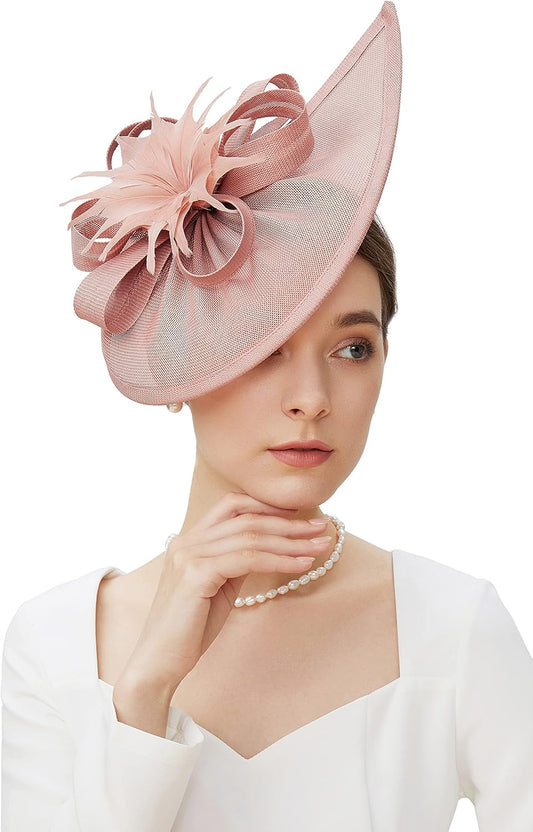 Tea Party Fascinator Hat for Women Kentucky Headwear Derby Pillbox Church Hat for Cocktail Wedding