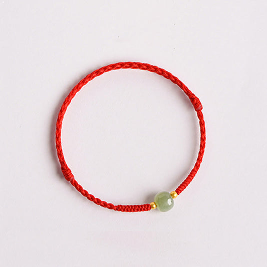 Jade Handmade Jade Lucky Bead Prosperity Braided Bracelet
