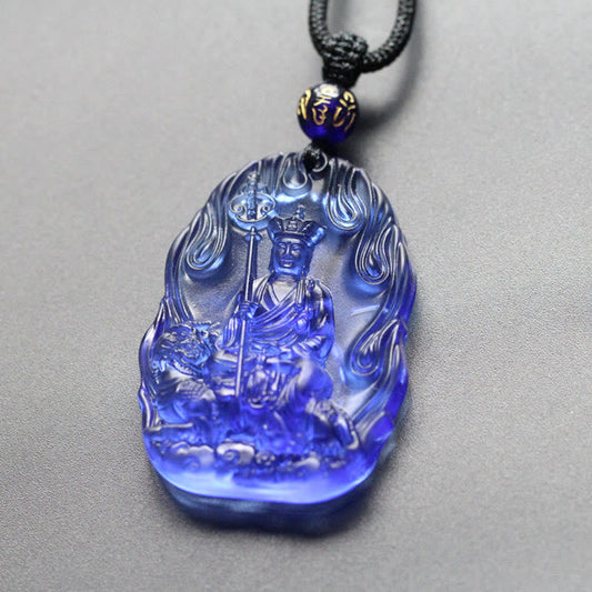 Buddha Energy Necklace Ksitigarbha Buddha Liuli Crystal Serenity Amulet Necklace Pendant