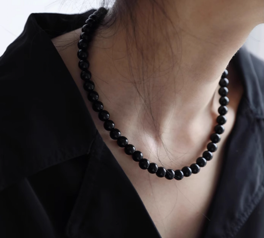 015 Natural 7A Grade Obsidian Necklace Bead Sizes : 6mm, 8mm, 10mm - Various Sizes Suitable for Both Men and Women