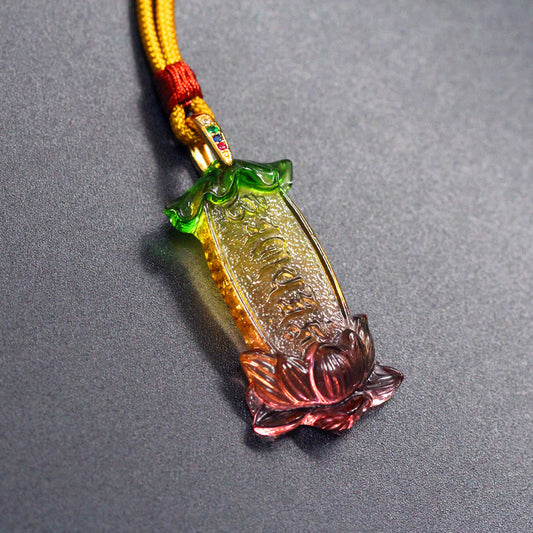 Buddha Energy Necklace Buddha Liuli Lotus Six Character Om Mani Padme Hum Peace Necklace