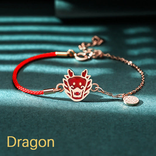 Ancient Tibetan Buddhist Red String Tradition 925 Sterling Silver Color-changing Chinese Zodiac Luck Protection Red String Chain Bracelet