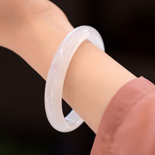 Jade Natural Chalcedony Harmony Positive Bracelet Bangle