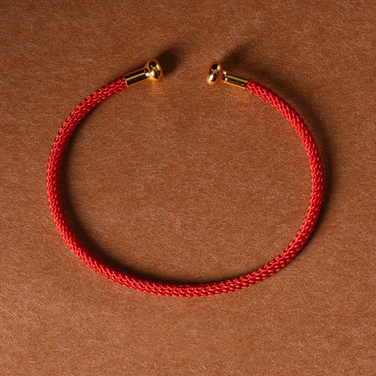 Ancient Tibetan Buddhist Red String Tradition Simple Design Handmade Luck Braid String Cuff Bracelet