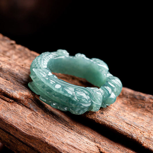 Jade Natural Jade Dragon Success Ring